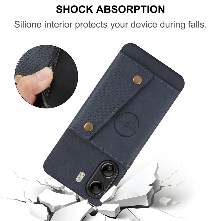 For Xiaomi Redmi 13C 4G / Poco C65 Double Buckle Card Slots Magnetic Phone Case(Red) by buy2fix