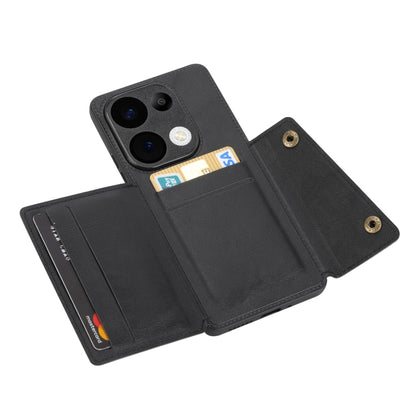 For Xiaomi Redmi Note 13 Pro 4G Global Double Buckle Card Slots Magnetic Phone Case(Black) - Xiaomi Cases by buy2fix | Online Shopping UK | buy2fix