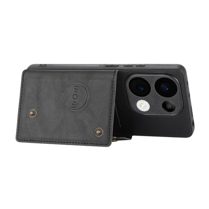 For Xiaomi Redmi Note 13 Pro 4G Global Double Buckle Card Slots Magnetic Phone Case(Black) - Xiaomi Cases by buy2fix | Online Shopping UK | buy2fix