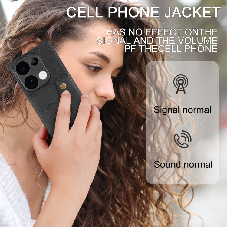 For Xiaomi Redmi Note 13 Pro 4G Global Double Buckle Card Slots Magnetic Phone Case(Black) - Xiaomi Cases by buy2fix | Online Shopping UK | buy2fix