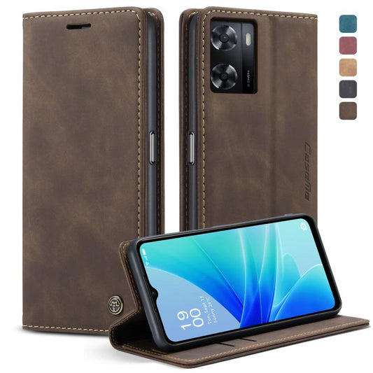 For OPPO A57 4G Global/A57S 4G Global/A77 4G Global CaseMe 013 Multifunctional Horizontal Flip Leather Phone Case(Coffee) - OPPO Cases by CaseMe | Online Shopping UK | buy2fix