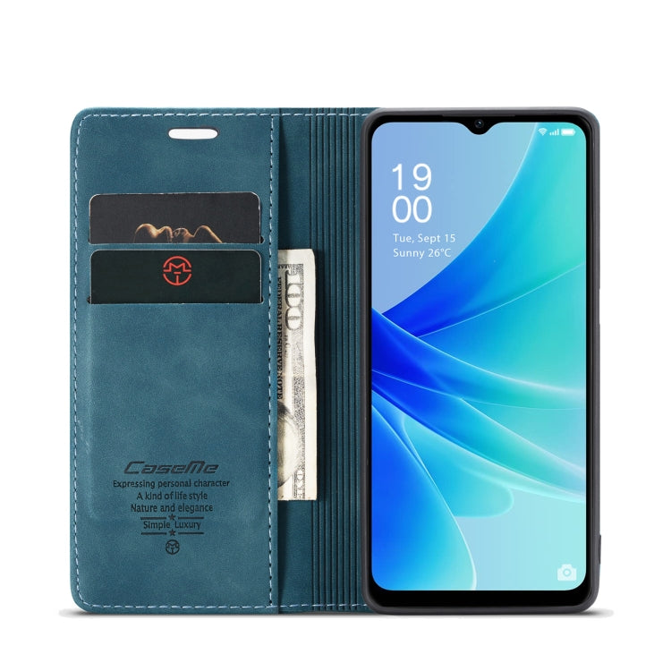 For OPPO A57 4G Global/A57S 4G Global/A77 4G Global CaseMe 013 Multifunctional Horizontal Flip Leather Phone Case(Blue) by CaseMe