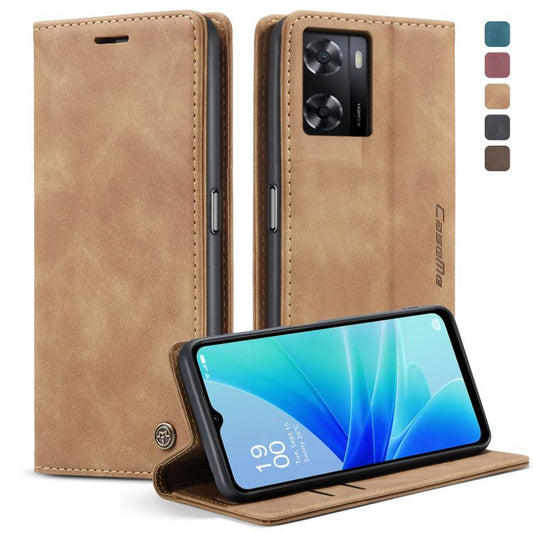 For OPPO A57 4G Global/A57S 4G Global/A77 4G Global CaseMe 013 Multifunctional Horizontal Flip Leather Phone Case(Brown) - OPPO Cases by CaseMe | Online Shopping UK | buy2fix