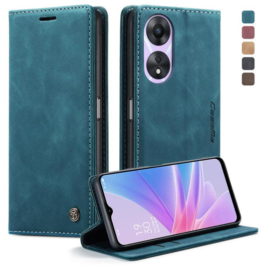 For OPPO A78 5G Global / A1X 5G CaseMe 013 Multifunctional Horizontal Flip Leather Phone Case(Blue) - OPPO Cases by CaseMe | Online Shopping UK | buy2fix