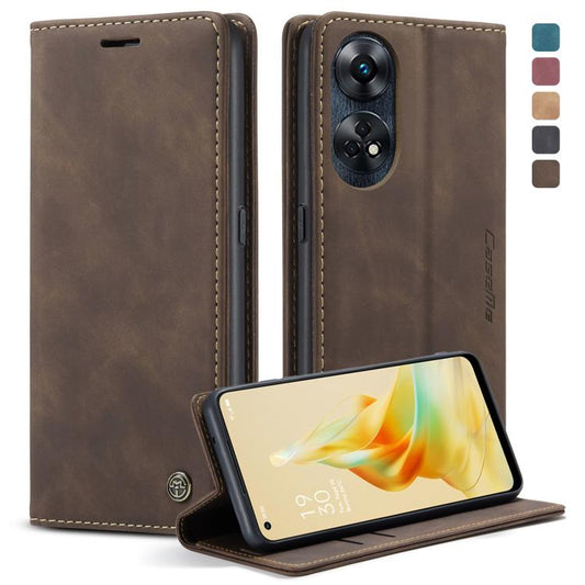 For OPPO Reno8 T 4G CaseMe 013 Multifunctional Horizontal Flip Leather Phone Case(Coffee) - OPPO Cases by CaseMe | Online Shopping UK | buy2fix