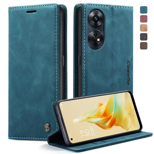 For OPPO Reno8 T 4G CaseMe 013 Multifunctional Horizontal Flip Leather Phone Case(Blue) - OPPO Cases by CaseMe | Online Shopping UK | buy2fix