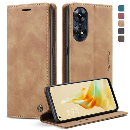 For OPPO Reno8 T 4G CaseMe 013 Multifunctional Horizontal Flip Leather Phone Case(Brown) - OPPO Cases by CaseMe | Online Shopping UK | buy2fix