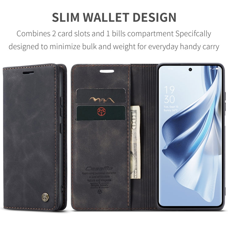 For OPPO Reno10 5G Global／Reno10 Pro Global CaseMe 013 Multifunctional Horizontal Flip Leather Phone Case(Black) - OPPO Cases by CaseMe | Online Shopping UK | buy2fix