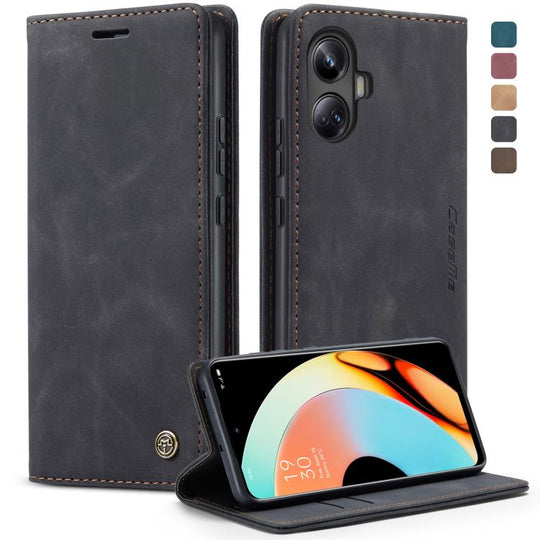 For Realme 10 Pro+ CaseMe 013 Multifunctional Horizontal Flip Leather Phone Case(Black)