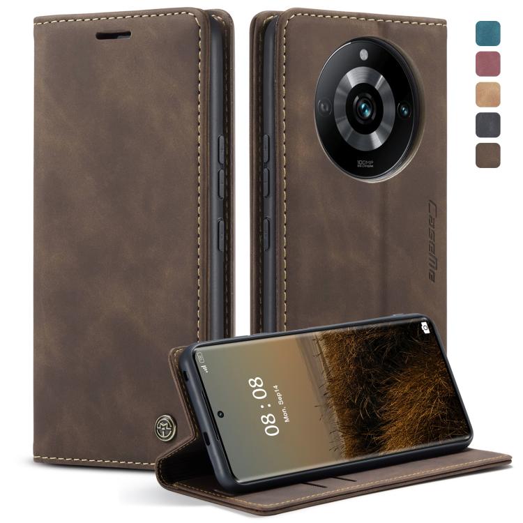 For Realme 11 Pro／Realme 11 Pro+ CaseMe 013 Multifunctional Horizontal Flip Leather Phone Case(Coffee) - Realme Cases by CaseMe | Online Shopping UK | buy2fix