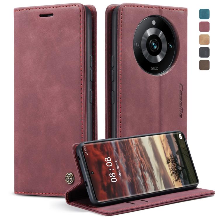 For Realme 11 Pro／Realme 11 Pro+ CaseMe 013 Multifunctional Horizontal Flip Leather Phone Case(Wine Red) - Realme Cases by CaseMe | Online Shopping UK | buy2fix