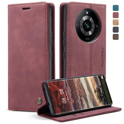 For Realme 11 Pro／Realme 11 Pro+ CaseMe 013 Multifunctional Horizontal Flip Leather Phone Case(Wine Red) - Realme Cases by CaseMe | Online Shopping UK | buy2fix
