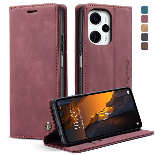 For Xiaomi Poco F5 5G/Redmi Note 12 Turbo 5G CaseMe 013 Multifunctional Horizontal Flip Leather Phone Case(Wine Red) - Xiaomi Cases by CaseMe | Online Shopping UK | buy2fix