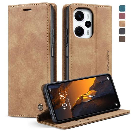 For Xiaomi Poco F5 5G/Redmi Note 12 Turbo 5G CaseMe 013 Multifunctional Horizontal Flip Leather Phone Case(Brown) - Xiaomi Cases by CaseMe | Online Shopping UK | buy2fix