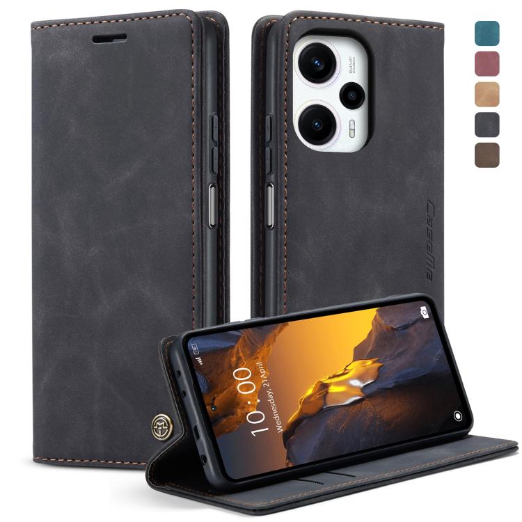 For Xiaomi Poco F5 5G/Redmi Note 12 Turbo 5G CaseMe 013 Multifunctional Horizontal Flip Leather Phone Case(Black) - Xiaomi Cases by CaseMe | Online Shopping UK | buy2fix