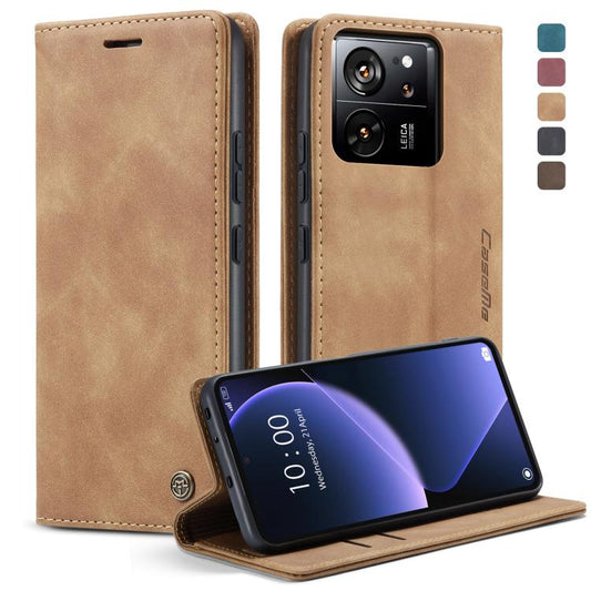 For Xiaomi 13T/13T Pro CaseMe 013 Multifunctional Horizontal Flip Leather Phone Case(Brown) - Xiaomi Cases by CaseMe | Online Shopping UK | buy2fix