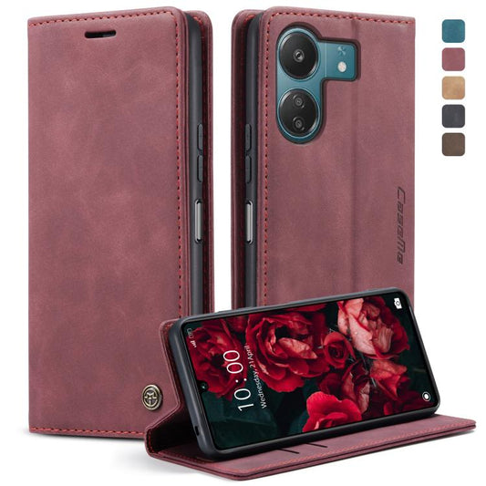 For Xiaomi Redmi 13C 4G Global / 13C 5G CaseMe 013 Multifunctional Horizontal Flip Leather Phone Case(Wine Red) - Xiaomi Cases by CaseMe | Online Shopping UK | buy2fix