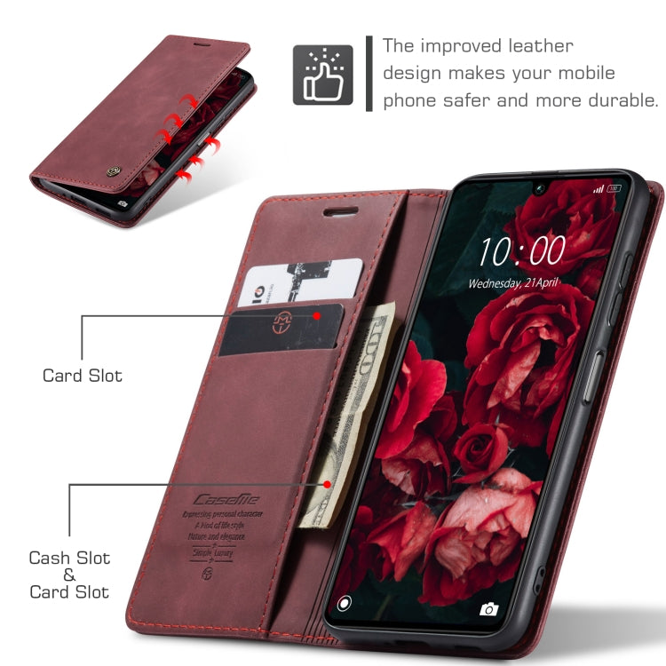 For Xiaomi Redmi 13C 4G Global / 13C 5G CaseMe 013 Multifunctional Horizontal Flip Leather Phone Case(Wine Red) - Xiaomi Cases by CaseMe | Online Shopping UK | buy2fix