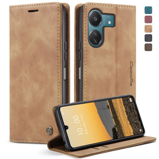 For Xiaomi Redmi 13C 4G Global / 13C 5G CaseMe 013 Multifunctional Horizontal Flip Leather Phone Case(Brown) - Xiaomi Cases by CaseMe | Online Shopping UK | buy2fix