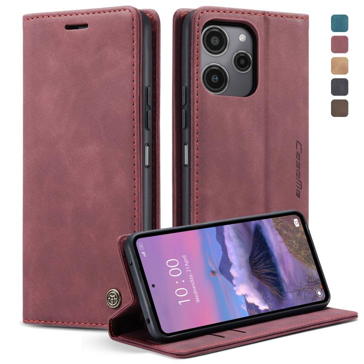 For Xiaomi Redmi 12 4G / 12 5G／Note 12R CaseMe 013 Multifunctional Horizontal Flip Leather Phone Case(Wine Red) - Xiaomi Cases by CaseMe | Online Shopping UK | buy2fix