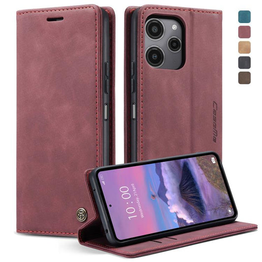 For Xiaomi Redmi 12 4G / 12 5G／Note 12R CaseMe 013 Multifunctional Horizontal Flip Leather Phone Case(Wine Red) - Xiaomi Cases by CaseMe | Online Shopping UK | buy2fix