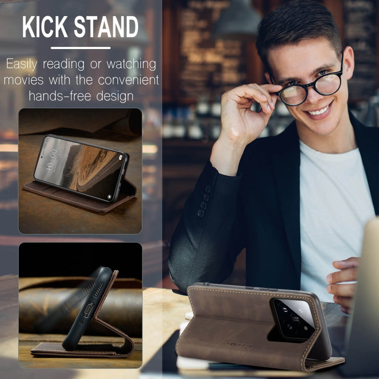 For Xiaomi 14 CaseMe 013 Multifunctional Horizontal Flip Leather Phone Case(Coffee) - Xiaomi Cases by CaseMe | Online Shopping UK | buy2fix