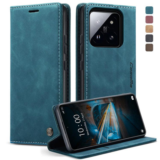For Xiaomi 14 CaseMe 013 Multifunctional Horizontal Flip Leather Phone Case(Blue) - 14 Cases by CaseMe | Online Shopping UK | buy2fix