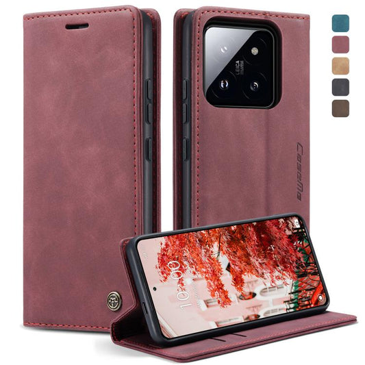 For Xiaomi 14 Pro CaseMe 013 Multifunctional Horizontal Flip Leather Phone Case(Wine Red) - 14 Pro Cases by CaseMe | Online Shopping UK | buy2fix