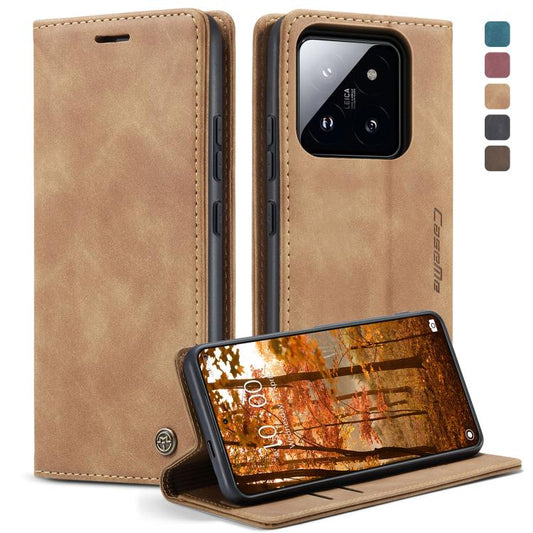 For Xiaomi 14 Pro CaseMe 013 Multifunctional Horizontal Flip Leather Phone Case(Brown) - 14 Pro Cases by CaseMe | Online Shopping UK | buy2fix