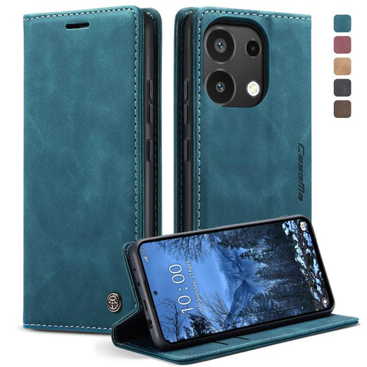 For Xiaomi Redmi Note 13 4G CaseMe 013 Multifunctional Horizontal Flip Leather Phone Case(Blue) - Xiaomi Cases by CaseMe | Online Shopping UK | buy2fix
