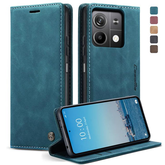For Xiaomi Redmi Note 13 5G CaseMe 013 Multifunctional Horizontal Flip Leather Phone Case(Blue) - Xiaomi Cases by CaseMe | Online Shopping UK | buy2fix