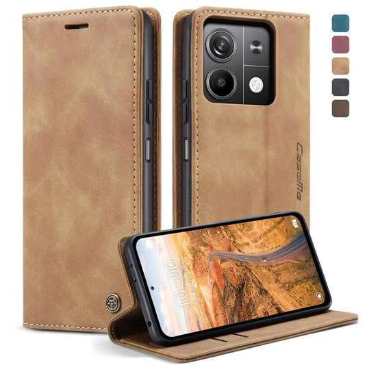 For Xiaomi Redmi Note 13 5G CaseMe 013 Multifunctional Horizontal Flip Leather Phone Case(Brown) - Xiaomi Cases by CaseMe | Online Shopping UK | buy2fix