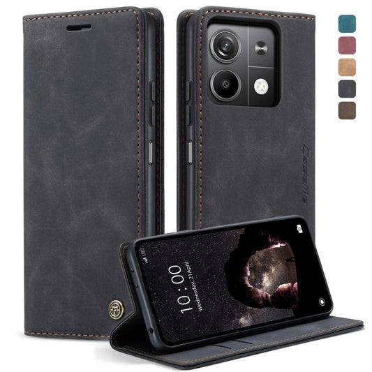 For Xiaomi Redmi Note 13 5G CaseMe 013 Multifunctional Horizontal Flip Leather Phone Case(Black) - Xiaomi Cases by CaseMe | Online Shopping UK | buy2fix