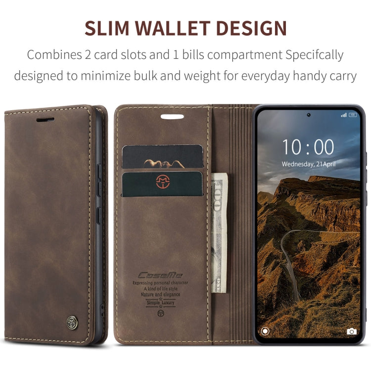 For Xiaomi Redmi Note 13 Pro 4G CaseMe 013 Multifunctional Horizontal Flip Leather Phone Case(Coffee) - Xiaomi Cases by CaseMe | Online Shopping UK | buy2fix