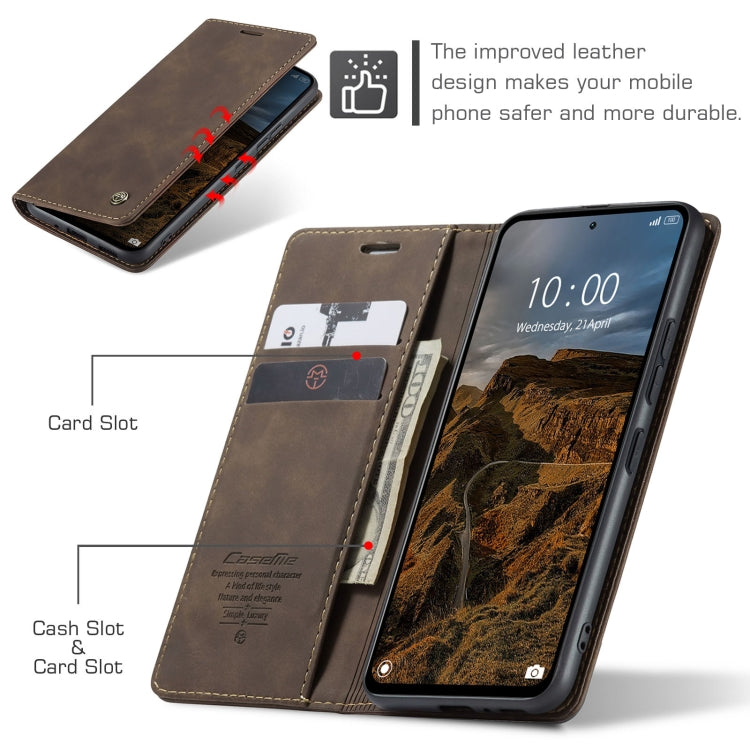 For Xiaomi Redmi Note 13 Pro 4G CaseMe 013 Multifunctional Horizontal Flip Leather Phone Case(Coffee) - Xiaomi Cases by CaseMe | Online Shopping UK | buy2fix