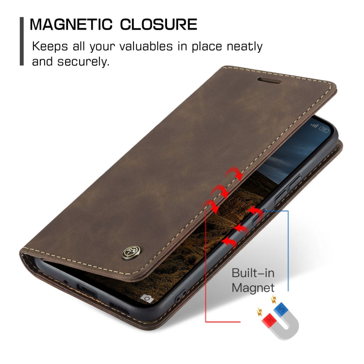 For Xiaomi Redmi Note 13 Pro 4G CaseMe 013 Multifunctional Horizontal Flip Leather Phone Case(Coffee) - Xiaomi Cases by CaseMe | Online Shopping UK | buy2fix