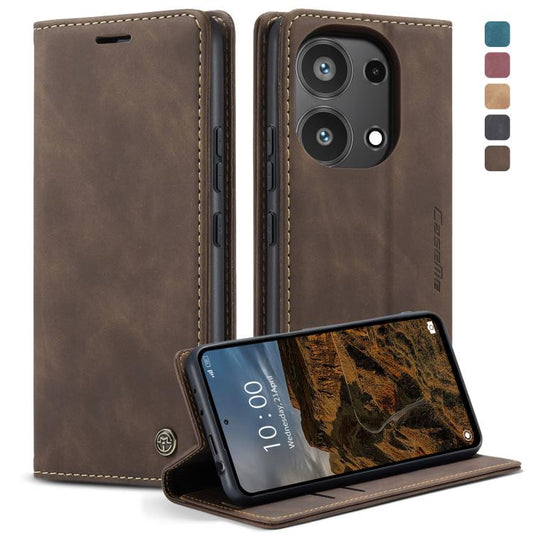 For Xiaomi Redmi Note 13 Pro 4G CaseMe 013 Multifunctional Horizontal Flip Leather Phone Case(Coffee) - Xiaomi Cases by CaseMe | Online Shopping UK | buy2fix