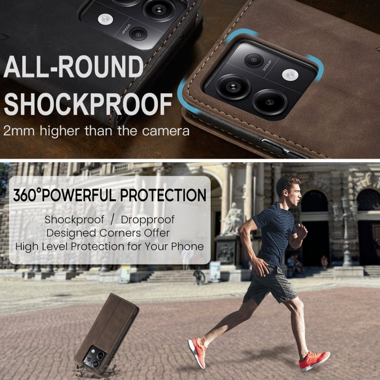 For Xiaomi Redmi Note 13 Pro 5G CaseMe 013 Multifunctional Horizontal Flip Leather Phone Case(Coffee) by CaseMe