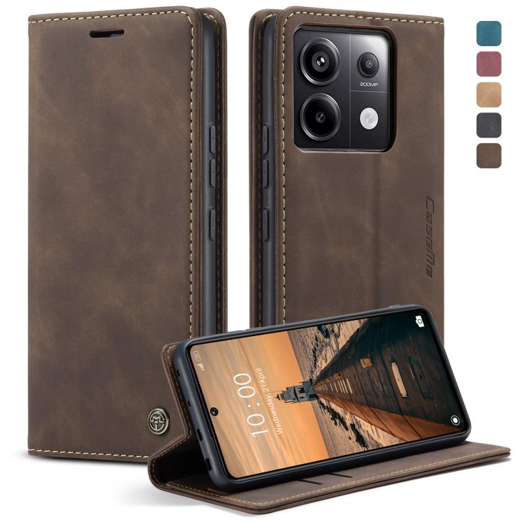 For Xiaomi Redmi Note 13 Pro 5G CaseMe 013 Multifunctional Horizontal Flip Leather Phone Case(Coffee) by CaseMe
