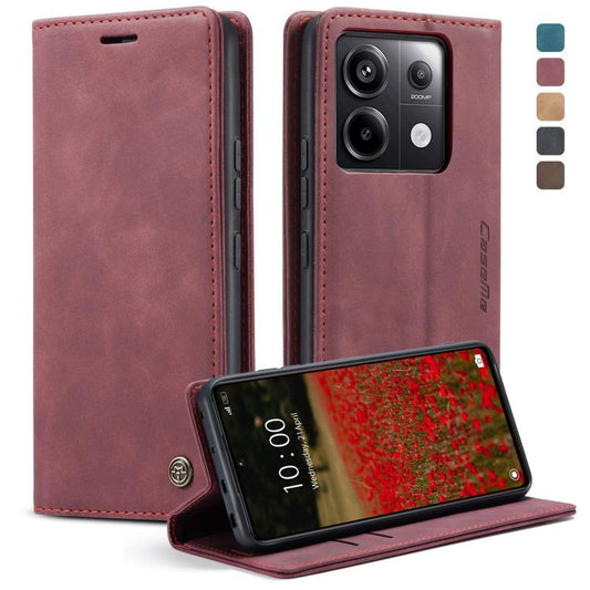 For Xiaomi Redmi Note 13 Pro 5G CaseMe 013 Multifunctional Horizontal Flip Leather Phone Case(Wine Red) - Xiaomi Cases by CaseMe | Online Shopping UK | buy2fix