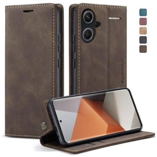 For Xiaomi Redmi Note 13 Pro+ CaseMe 013 Multifunctional Horizontal Flip Leather Phone Case(Coffee) - Xiaomi Cases by CaseMe | Online Shopping UK | buy2fix