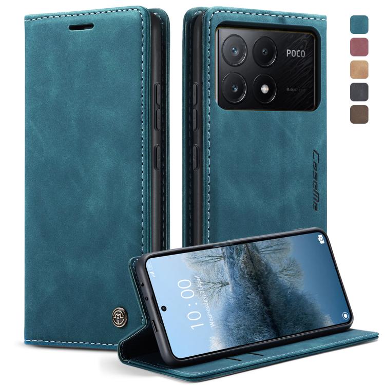 For Xiaomi Poco X6 Pro CaseMe 013 Multifunctional Horizontal Flip Leather Phone Case(Blue) - Xiaomi Cases by CaseMe | Online Shopping UK | buy2fix