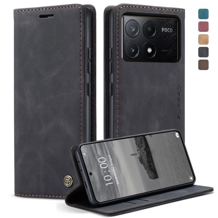 For Xiaomi Poco X6 Pro CaseMe 013 Multifunctional Horizontal Flip Leather Phone Case(Black) - Xiaomi Cases by CaseMe | Online Shopping UK | buy2fix