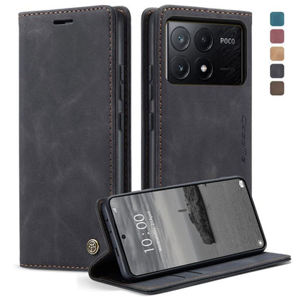 For Xiaomi Poco X6 Pro CaseMe 013 Multifunctional Horizontal Flip Leather Phone Case(Black) - Xiaomi Cases by CaseMe | Online Shopping UK | buy2fix