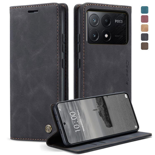 For Xiaomi Poco X6 Pro CaseMe 013 Multifunctional Horizontal Flip Leather Phone Case(Black) - Xiaomi Cases by CaseMe | Online Shopping UK | buy2fix