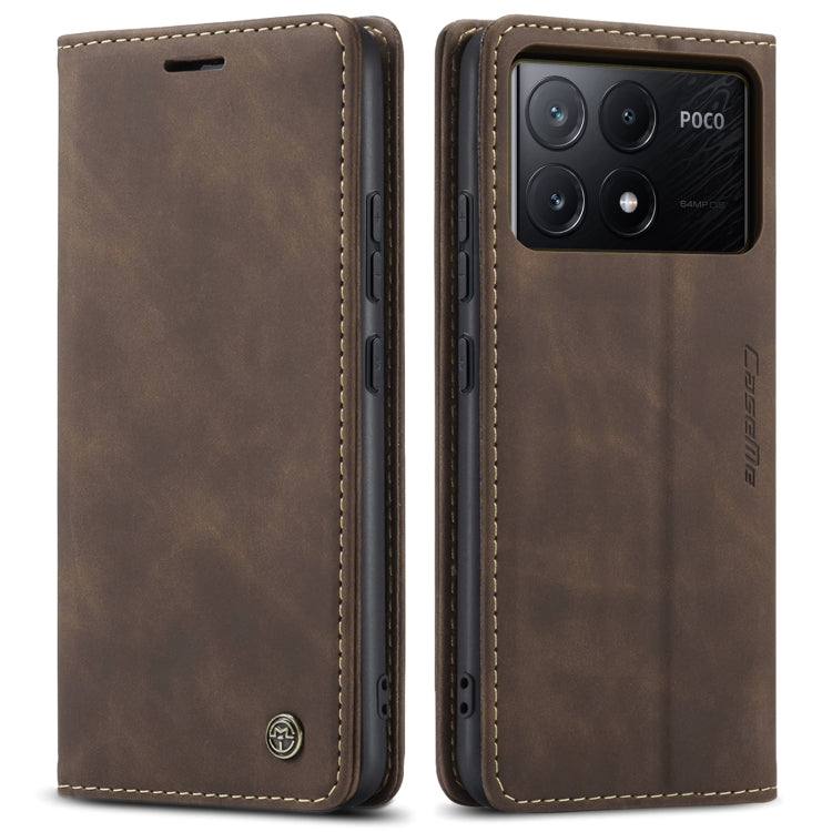 For Xiaomi Redmi K70E 5G CaseMe 013 Multifunctional Horizontal Flip Leather Phone Case(Coffee) - Xiaomi Cases by CaseMe | Online Shopping UK | buy2fix