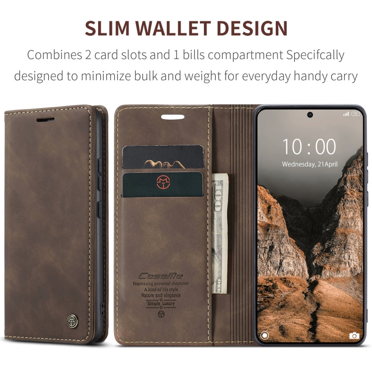 For Xiaomi Redmi K70E 5G CaseMe 013 Multifunctional Horizontal Flip Leather Phone Case(Coffee) - Xiaomi Cases by CaseMe | Online Shopping UK | buy2fix