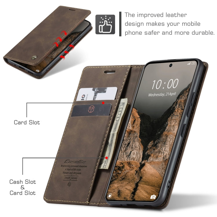 For Xiaomi Redmi K70E 5G CaseMe 013 Multifunctional Horizontal Flip Leather Phone Case(Coffee) - Xiaomi Cases by CaseMe | Online Shopping UK | buy2fix