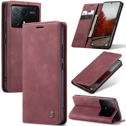 For Xiaomi Redmi K70E 5G CaseMe 013 Multifunctional Horizontal Flip Leather Phone Case(Wine Red) - Xiaomi Cases by CaseMe | Online Shopping UK | buy2fix