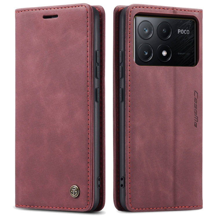For Xiaomi Redmi K70E 5G CaseMe 013 Multifunctional Horizontal Flip Leather Phone Case(Wine Red) - Xiaomi Cases by CaseMe | Online Shopping UK | buy2fix